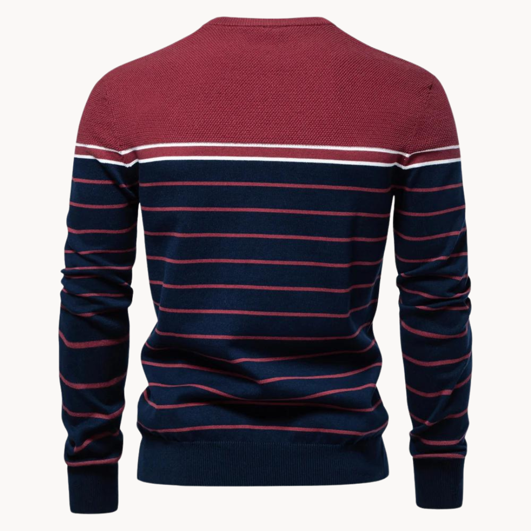 Stilla | Bomulds Sweater med Stribemønster