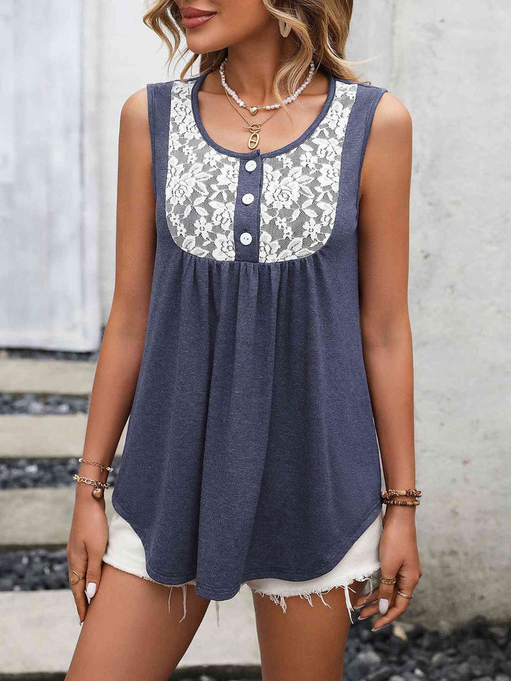 Stilla | Blonde Kontrast Scoop Neck Tank