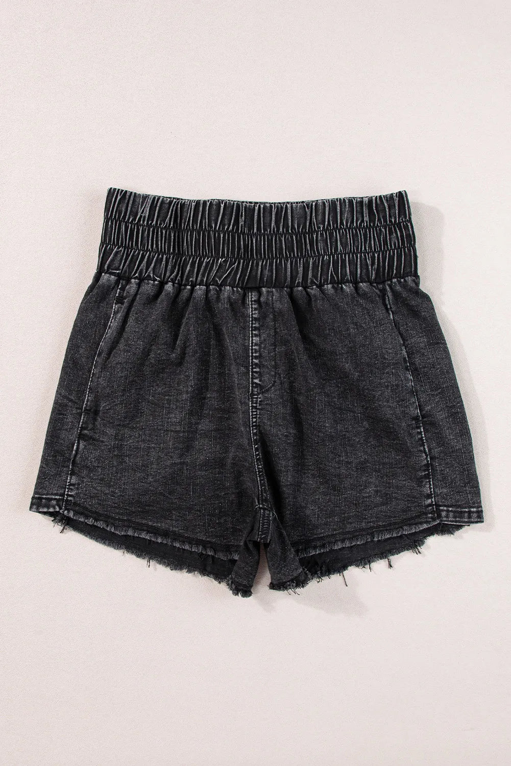 Stilla | Waist Raw Hem Denim Shorts