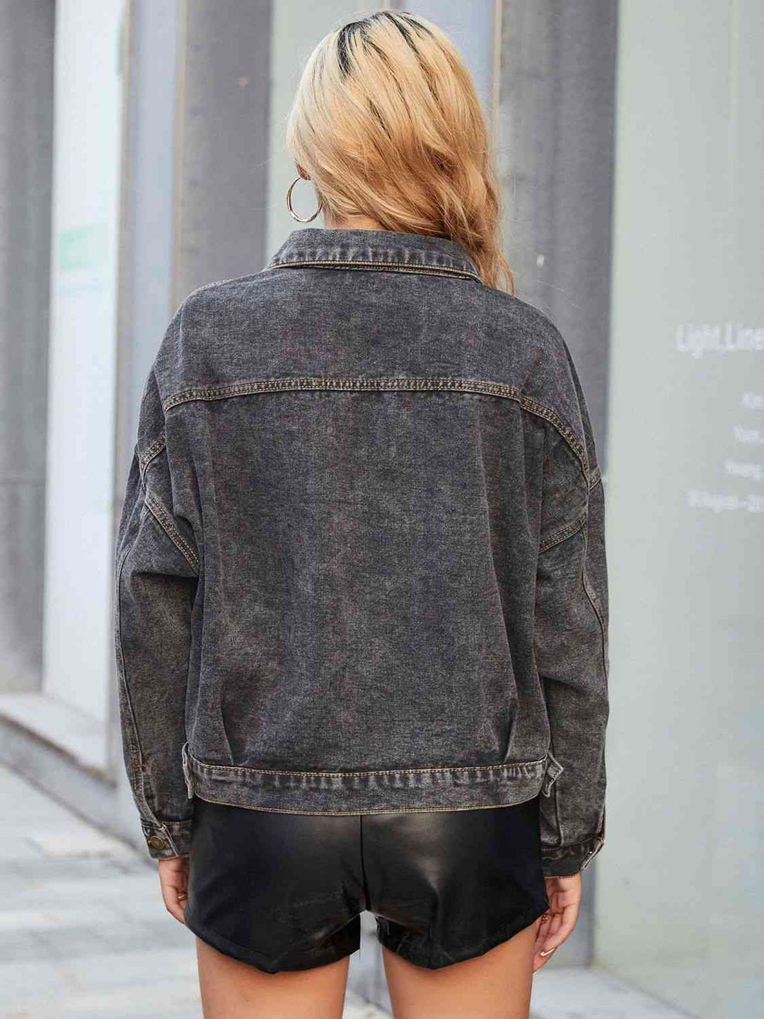 Stilla | Nakke Sunket Skulder Denim Jakke