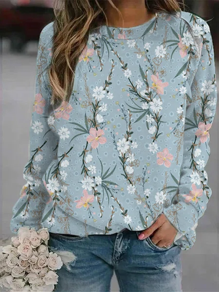 Stilla | Glad Sweater Med Blomstermønster