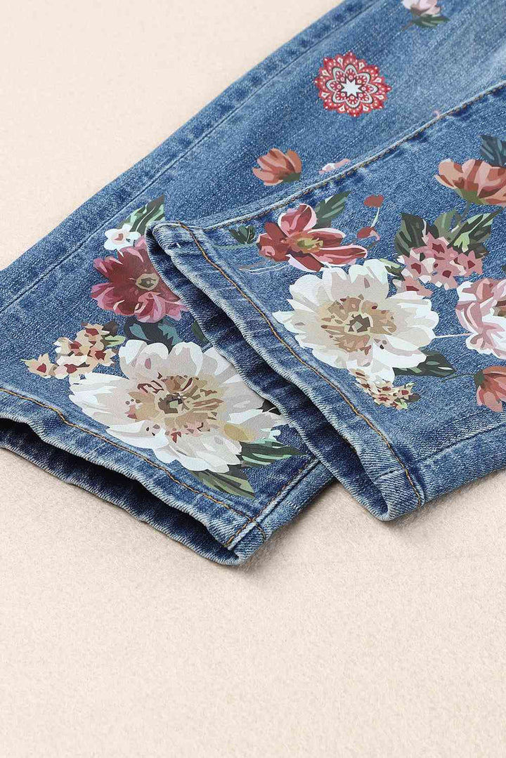 Stilla | Grafisk Patchwork Slidte Jeans