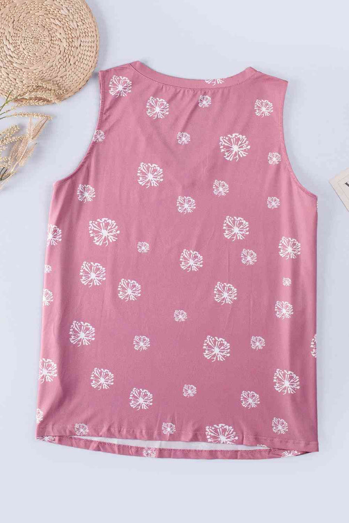 Stilla | Plus Size Printed V-hals Tank