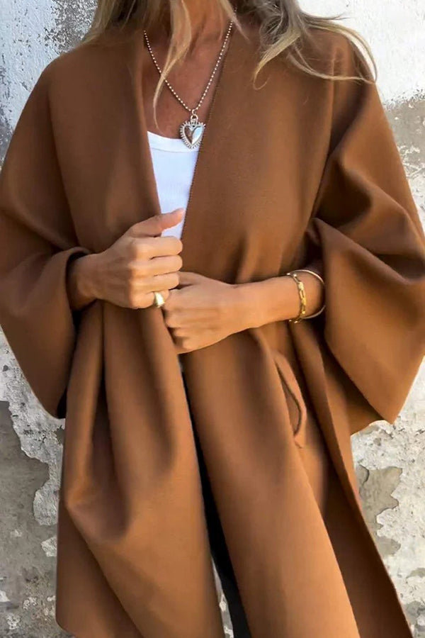 Stilla | Cozy, Loose V-Hals Stole Cape Jakke