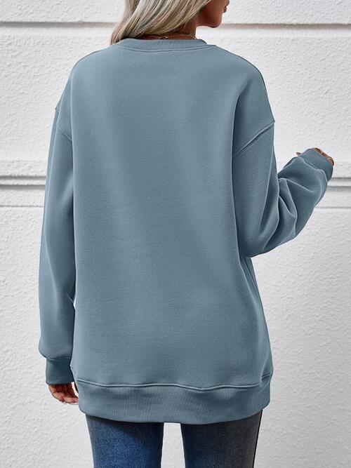 Stilla | Rund Hals Droppet Skulder Sweatshirt
