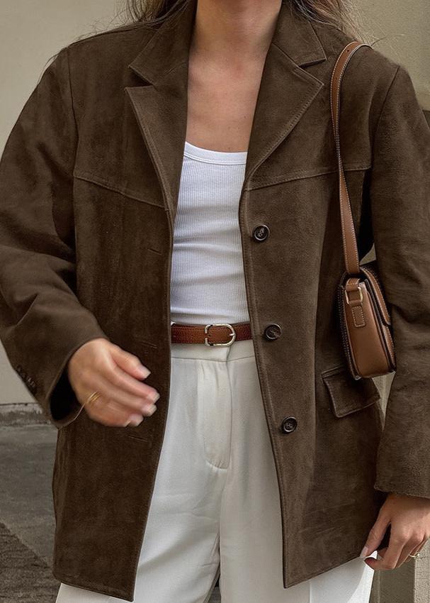 Stilla | Samt Wildlederjakke med Retro-revers
