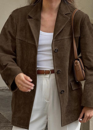 Stilla | Samt Wildlederjakke med Retro-revers