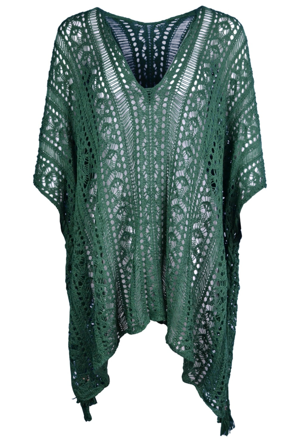 Stilla | V-hals Cover-up Med Frynse