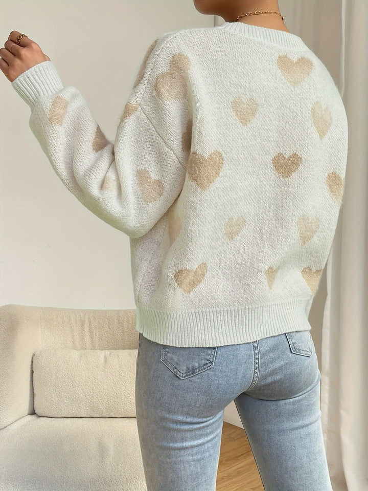 Stilla | Loose sweater with hearts women's