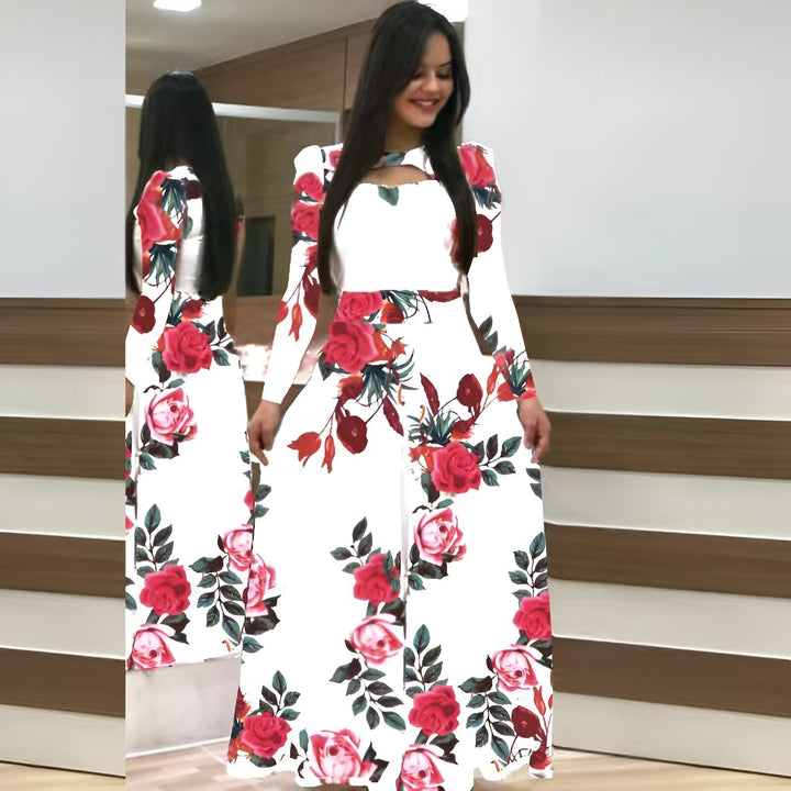 Stilla | Elegante Blomster Maxi Kjole Til Efteråret