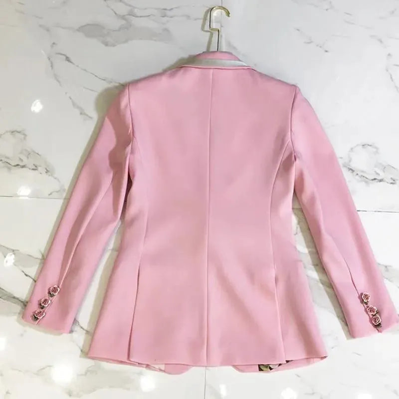 Stilla | Elegant Pink Blazer til kvinder - Almindelig - Ensfarvet