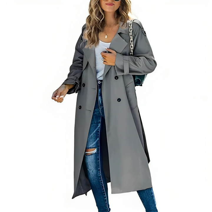 Stilla | Elegant dametrenchcoat med revers og bælte