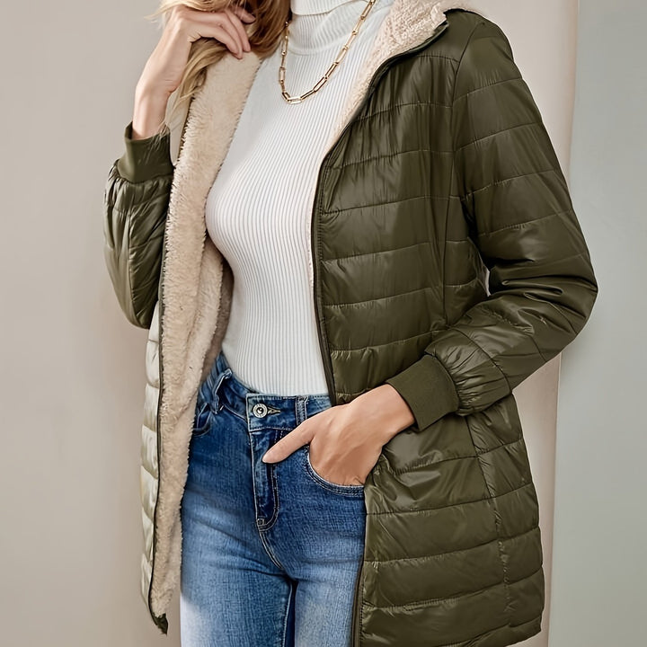 Stilla | Fleece Fôret Jakke med Lynlås