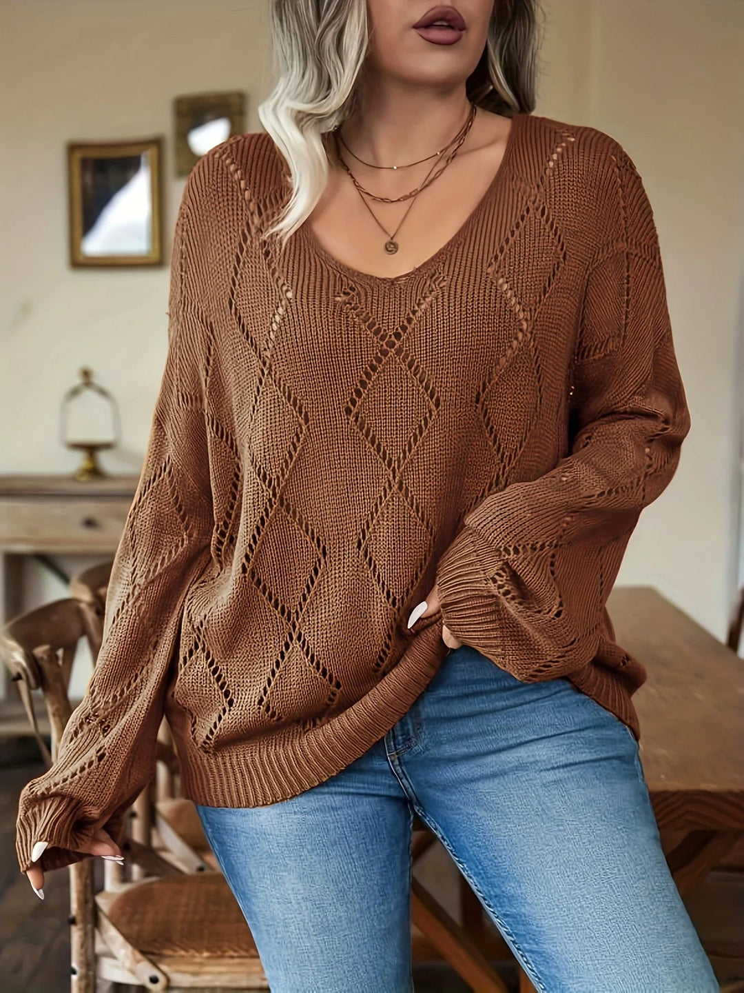 Stilla | Euro Chic Behagelig Strikpullover