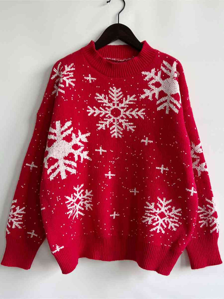 Stilla | Mønstret Droppet Skuldret Sweater