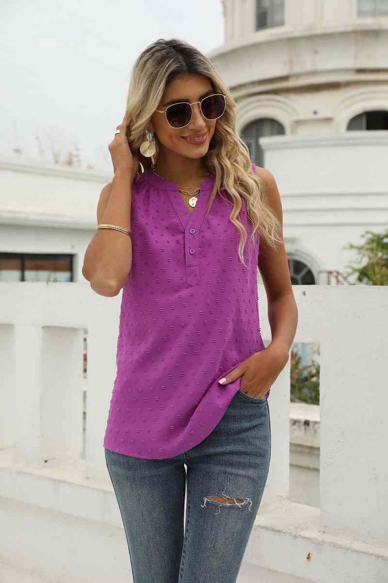 Stilla | Dot Notched Neck Tank