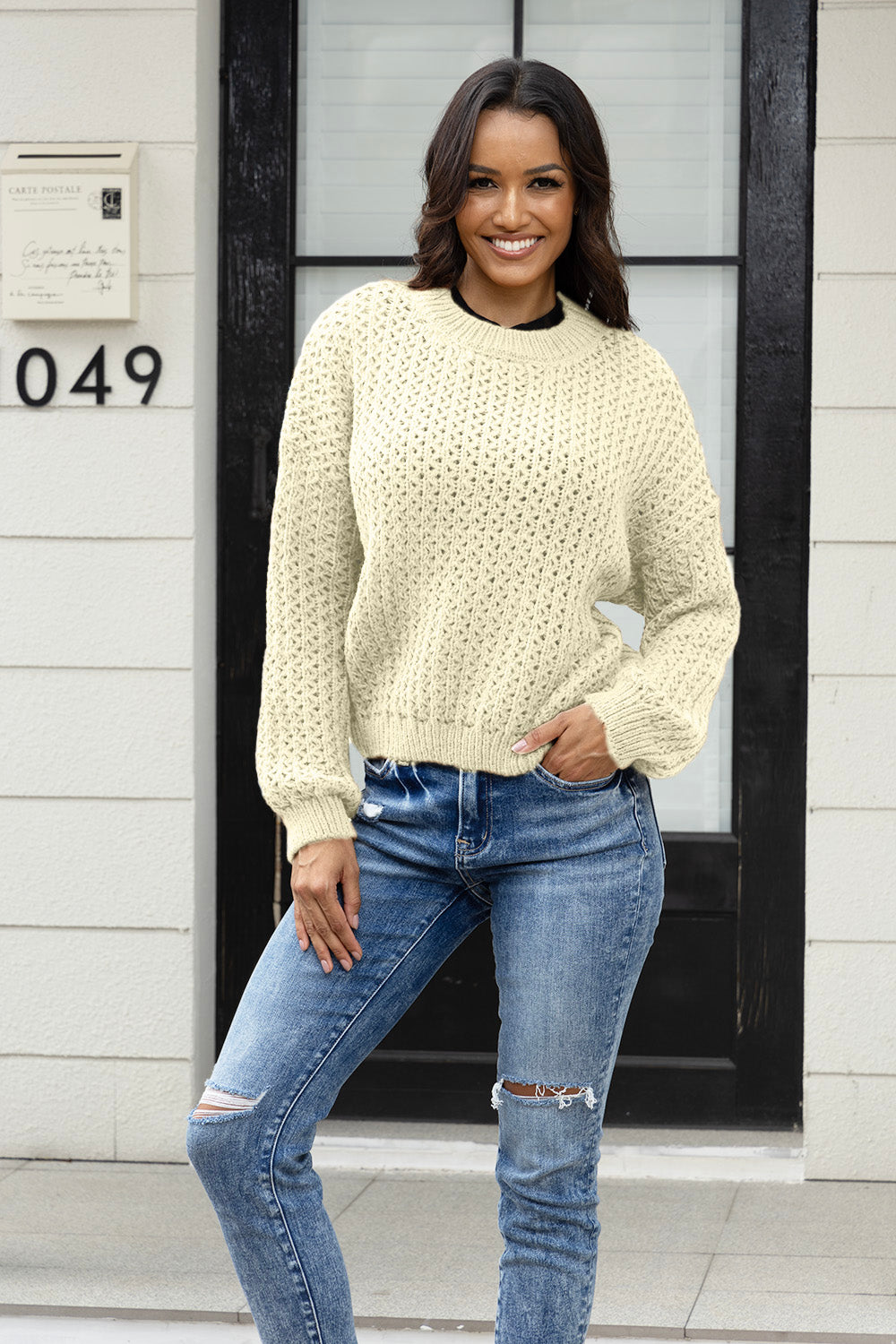 Stilla | V Hals Langærmet Sweater