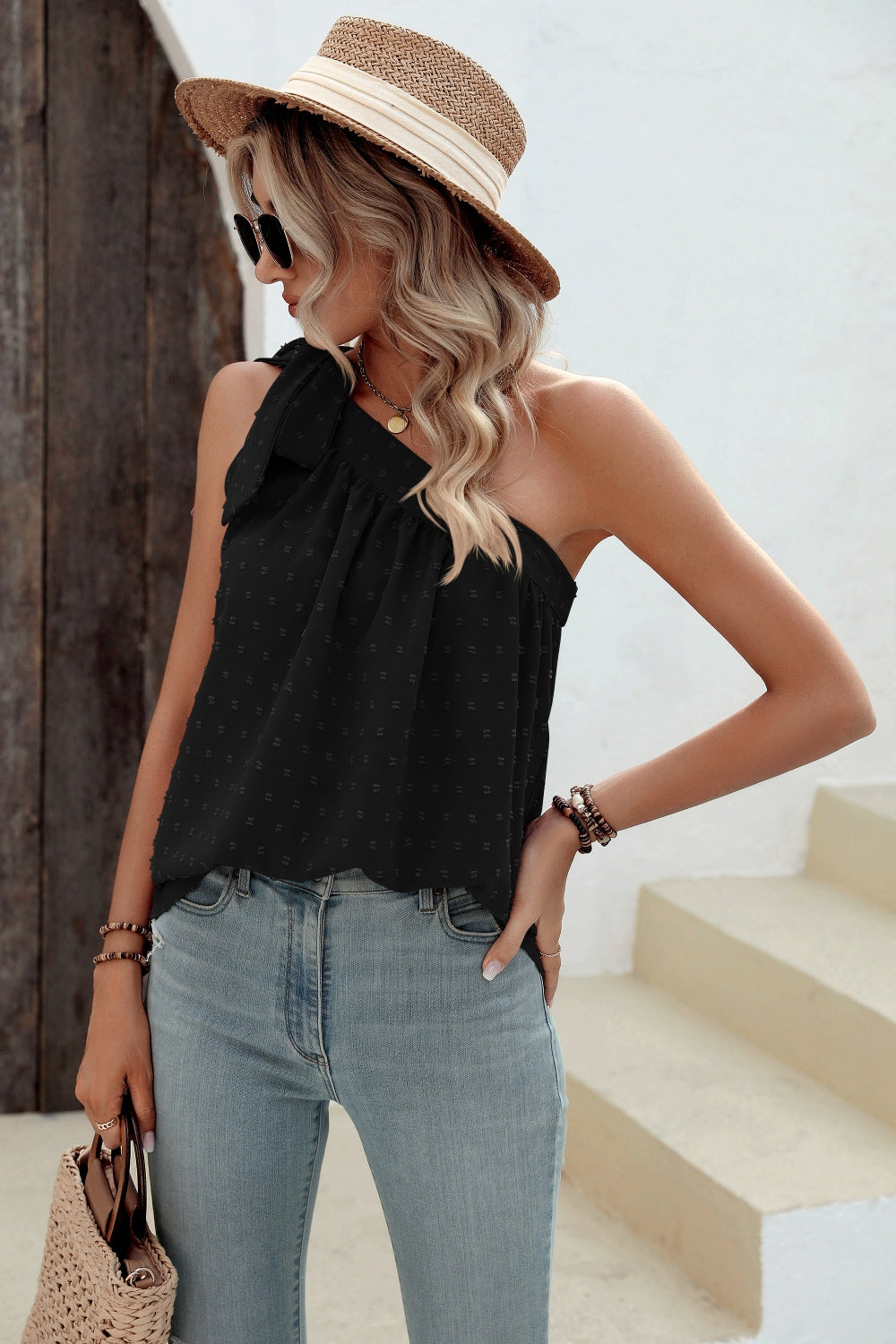 Stilla | Dot Single Shoulder Tank