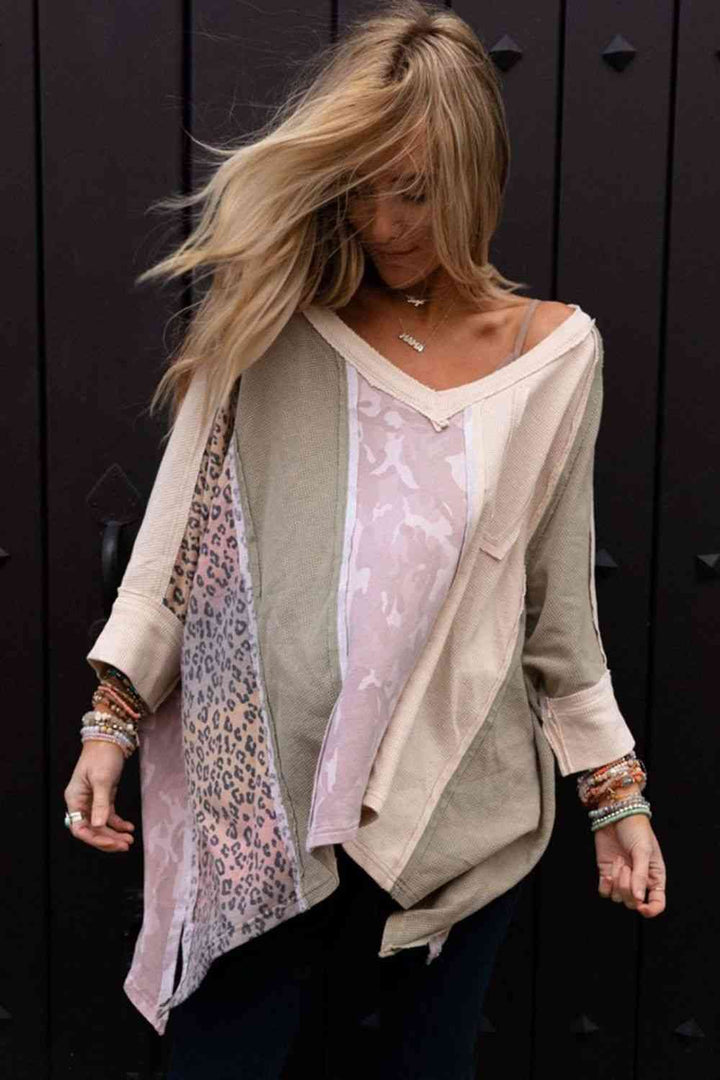 Stilla | Farveblok V-hals Top