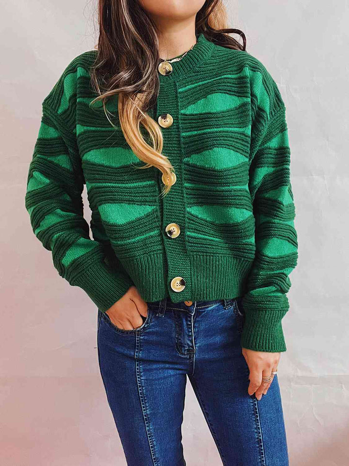 Stilla | Block Knap Front Cardigan