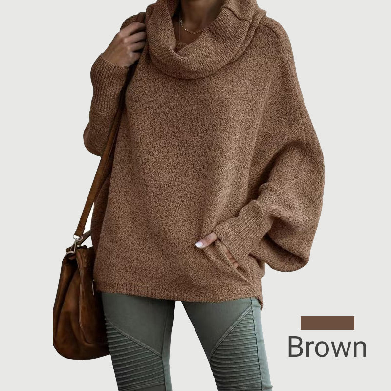 Stilla | Cozy Batwing Sweater med Vandfaldsudskæring og Lommer