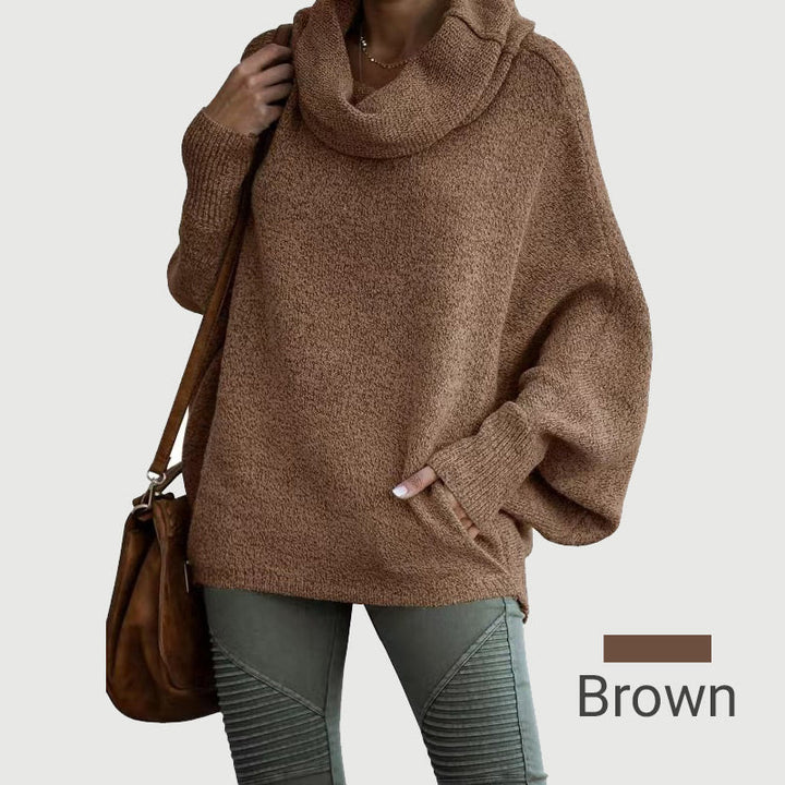 Stilla | Cozy Batwing Sweater med Vandfaldsudskæring og Lommer