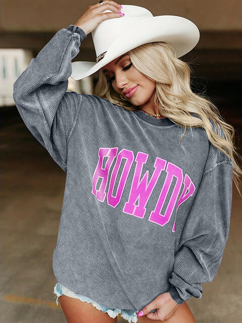 Stilla | Størrelse Howdy Grafik Rund Hals Sweatshirt