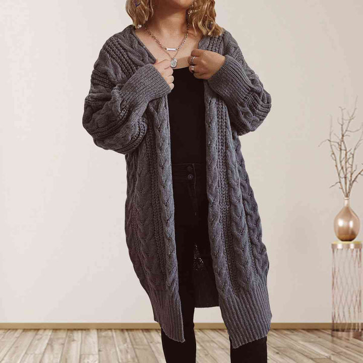 Stilla | Strik Åben Front Nedsat Skulder Cardigan