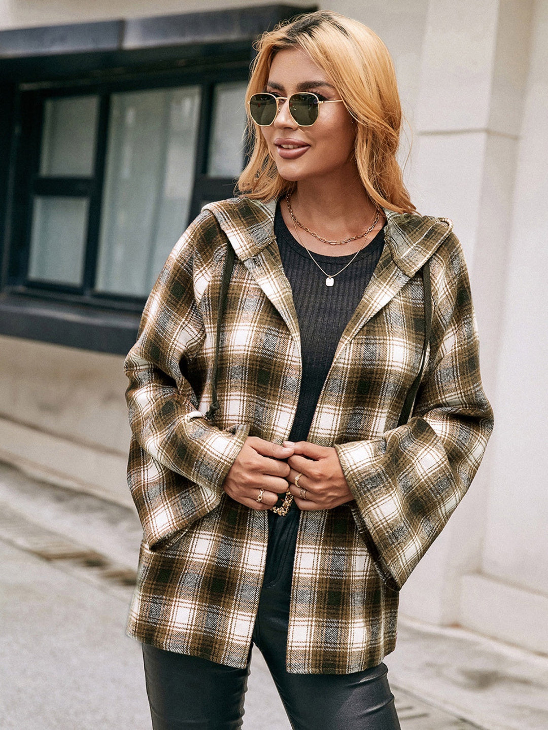 Stilla | Lane Pocketed Plaid Langærmet Hættetrøje