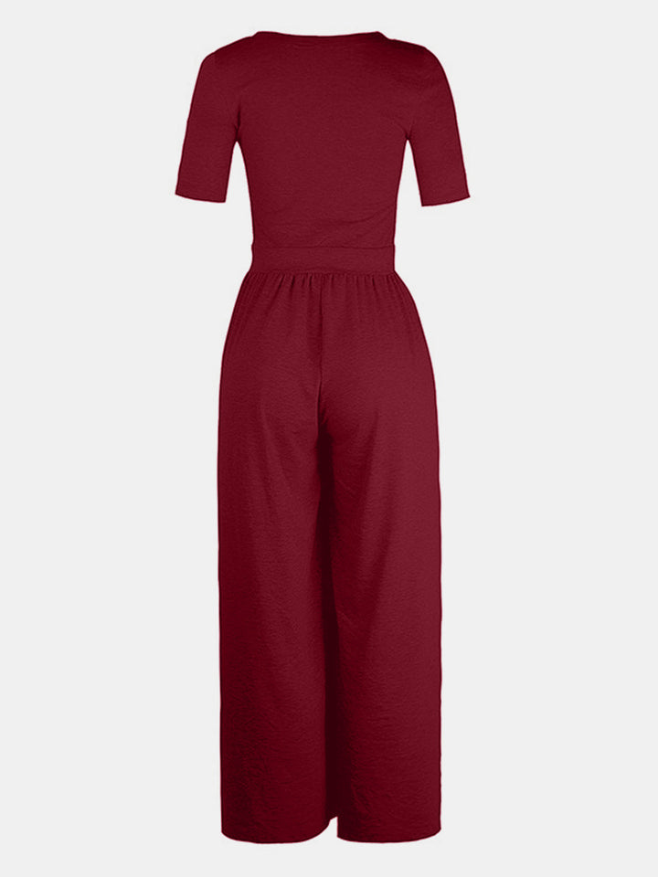 Stilla | Neck Kortærmet Jumpsuit