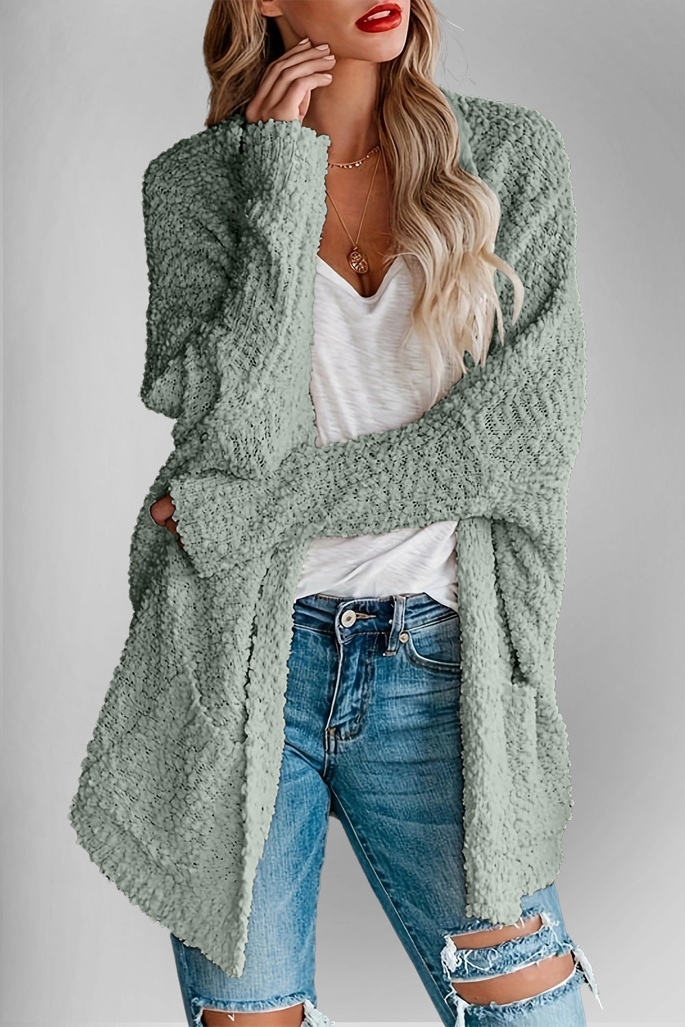 Stilla | Tag Lomme Åben Front Langærmet Cardigan