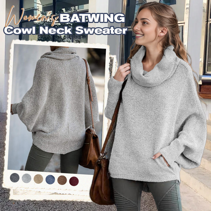 Stilla | Cozy Batwing Sweater med Vandfaldsudskæring og Lommer