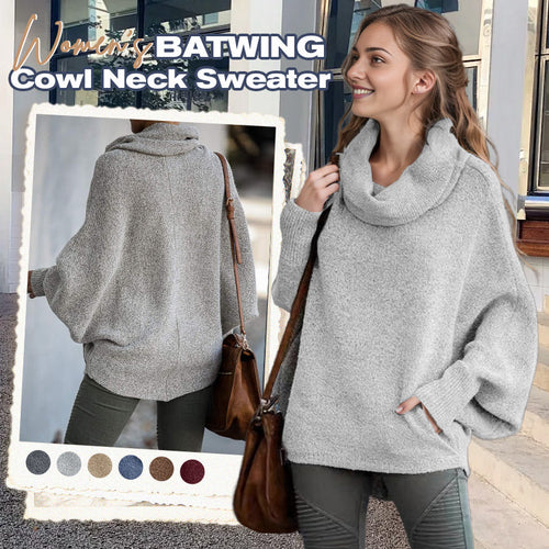 Stilla | Cozy Batwing Sweater med Vandfaldsudskæring og Lommer