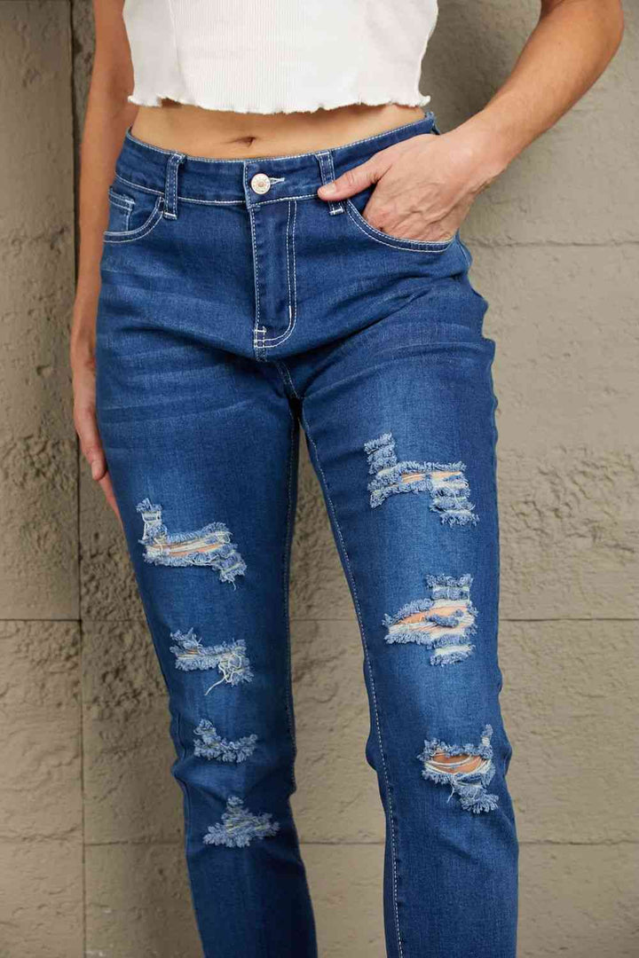 Stilla | Høj Talje Distressed Hem Detail Jeans