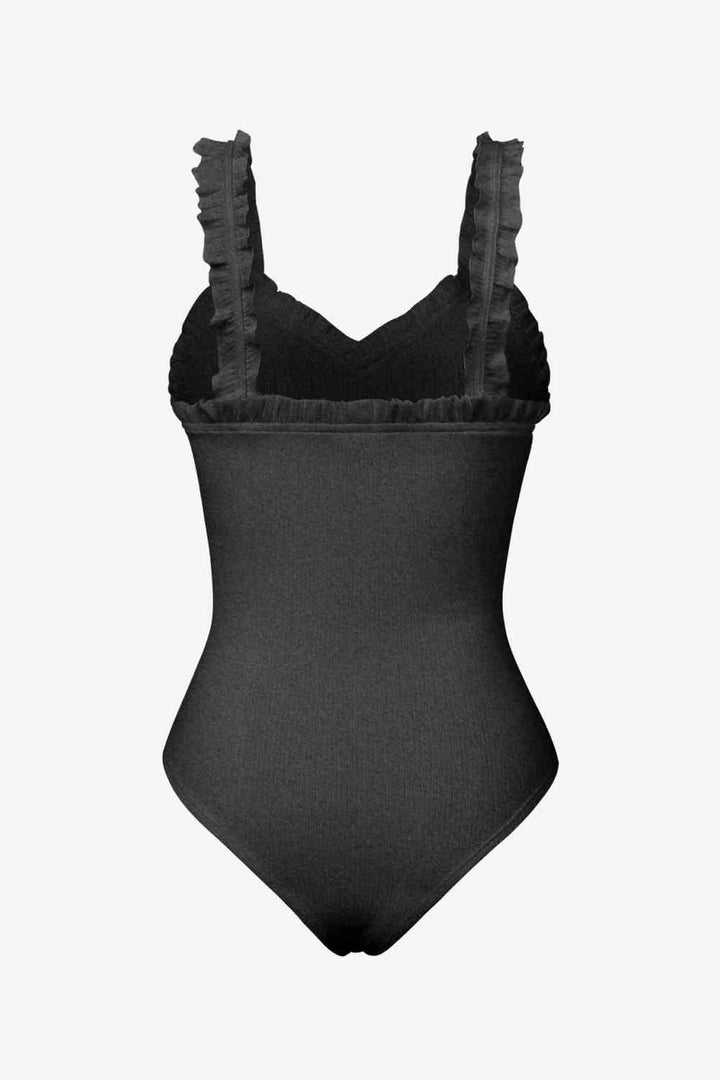 Stilla | Ruffle Trim Ærmeløs Bodysuit