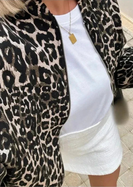 Stilla | Leopard Bomberjakke