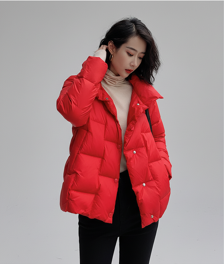 Stilla | Polstret quilted design Regular fit Høj krave Lynlås
