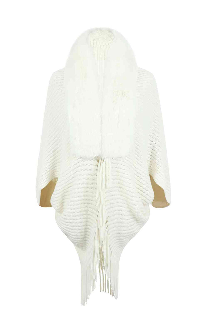 Stilla | Detaljeret Langærmet Ribbet Poncho