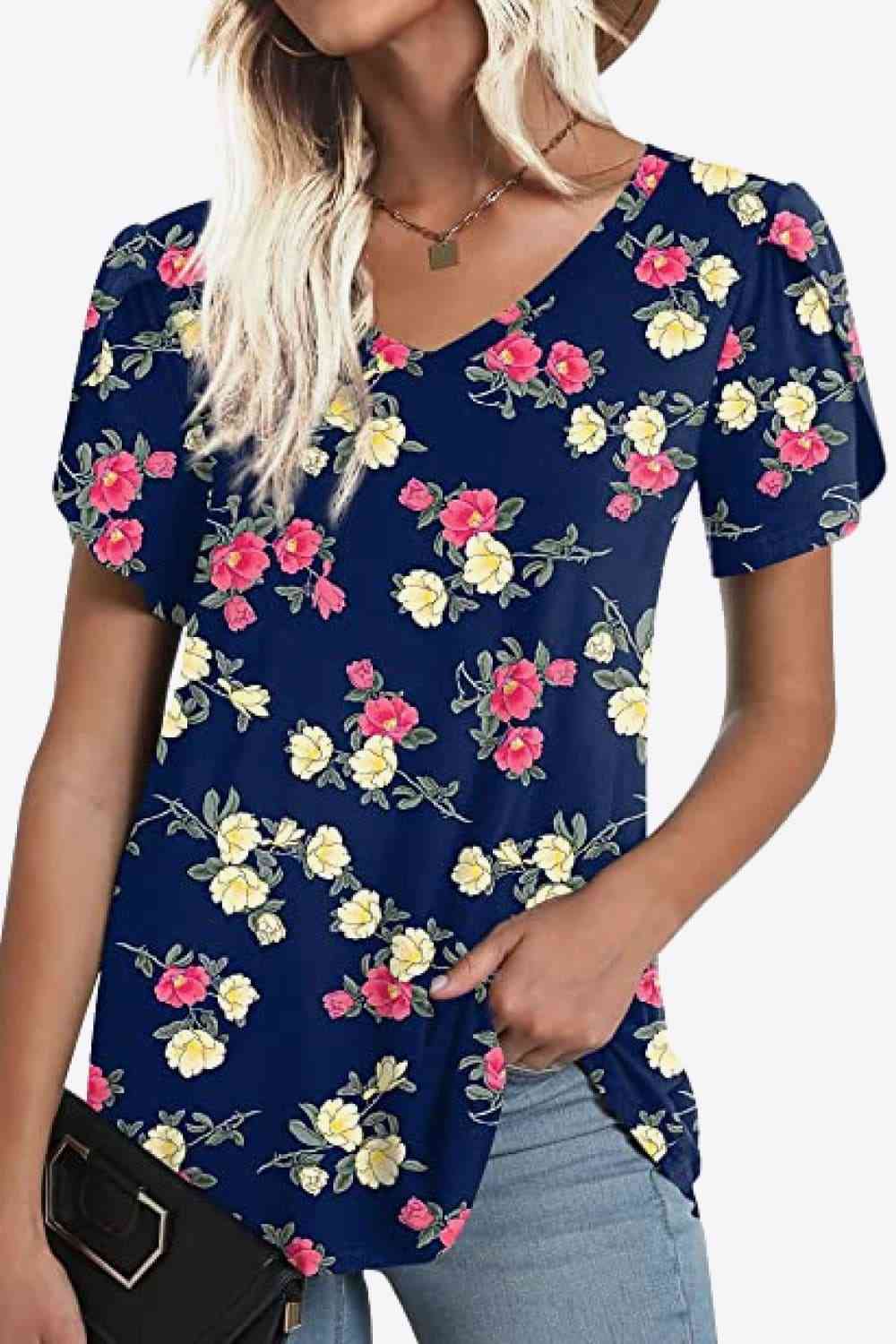 Stilla | Petal Sleeve V-hals Bluse