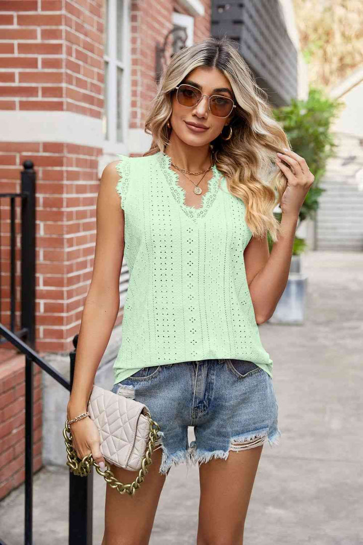 Stilla | Blondekant V-hals Tank