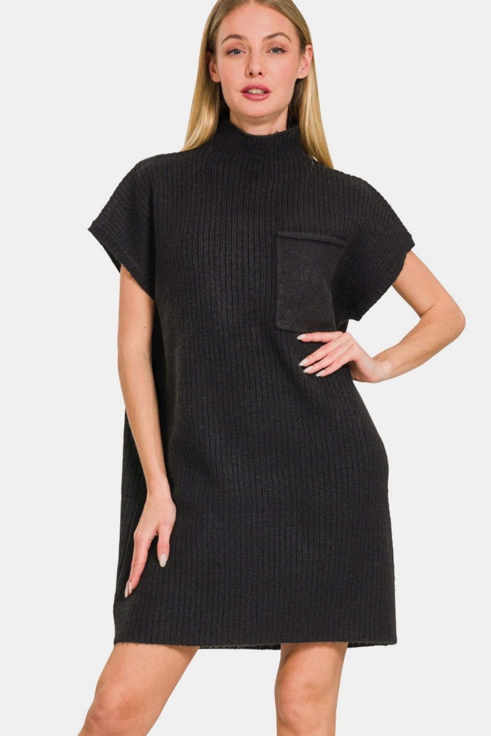 Stilla | Korte Ærmet Sweater Mini Kjole