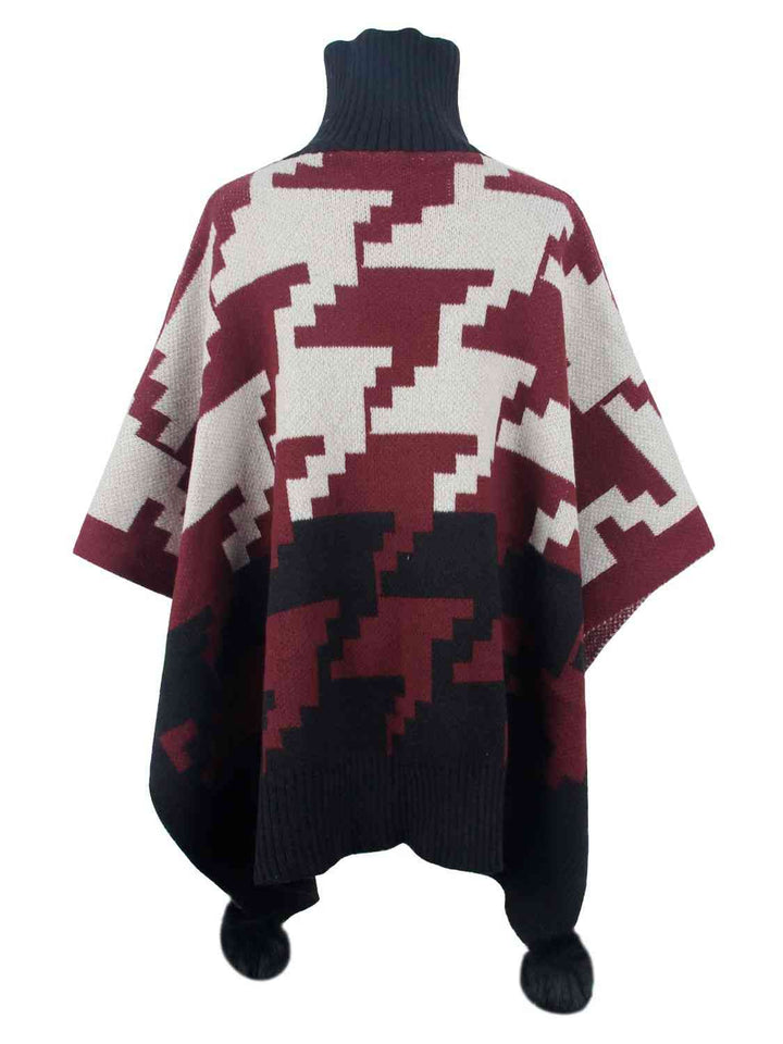 Stilla | Pom-pom Trim Poncho