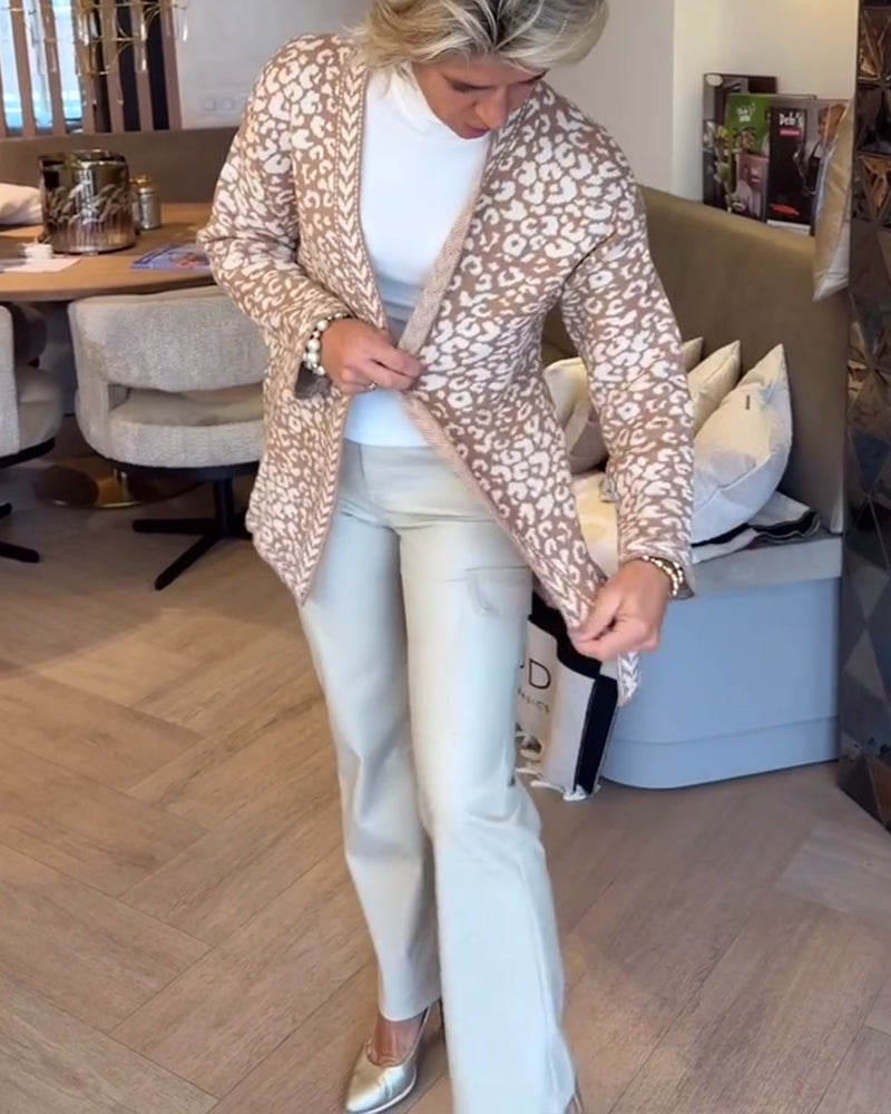 Stilla | Knapløs Schnürmitte leopardjacquard