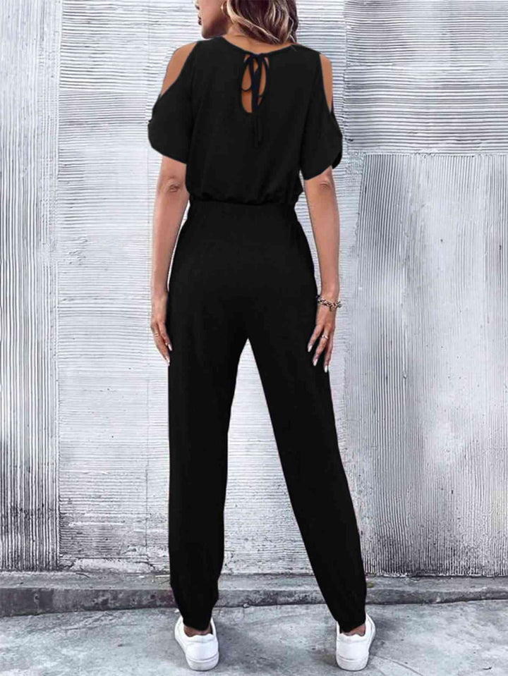Stilla | Nakke Kold-skulder Jumpsuit Med Lommer