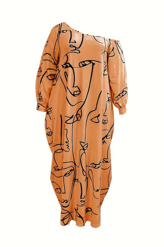 Stilla | Single Shoulder Lantern Sleeve Maxi Dress