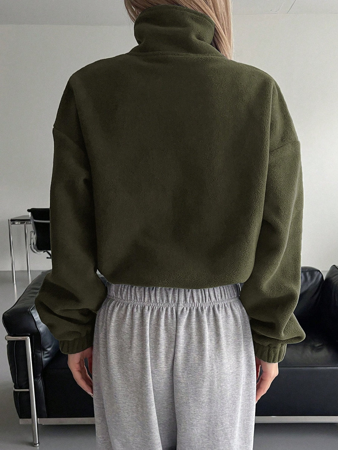 Stilla | Zip Up Langærmet Cropped Jakke