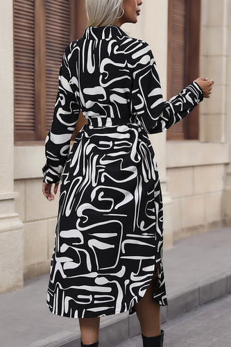 Stilla | Tie Front Collared Neck Slit Shirt Dress