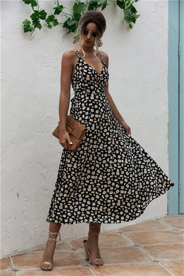 Stilla | Print Surplice Midi Cami Kjole
