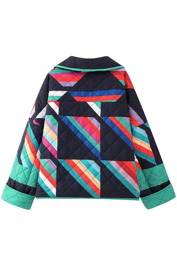 Stilla | Trykt Patchwork Bomuldsjakke