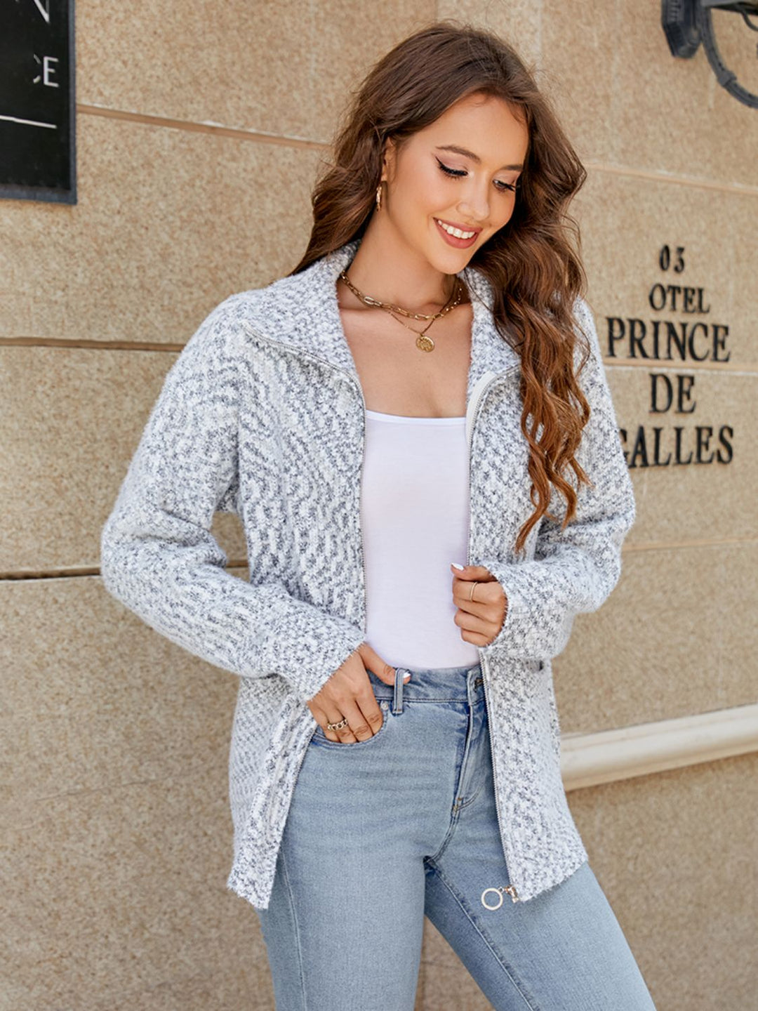 Stilla | Opkravet cardigan med lommer